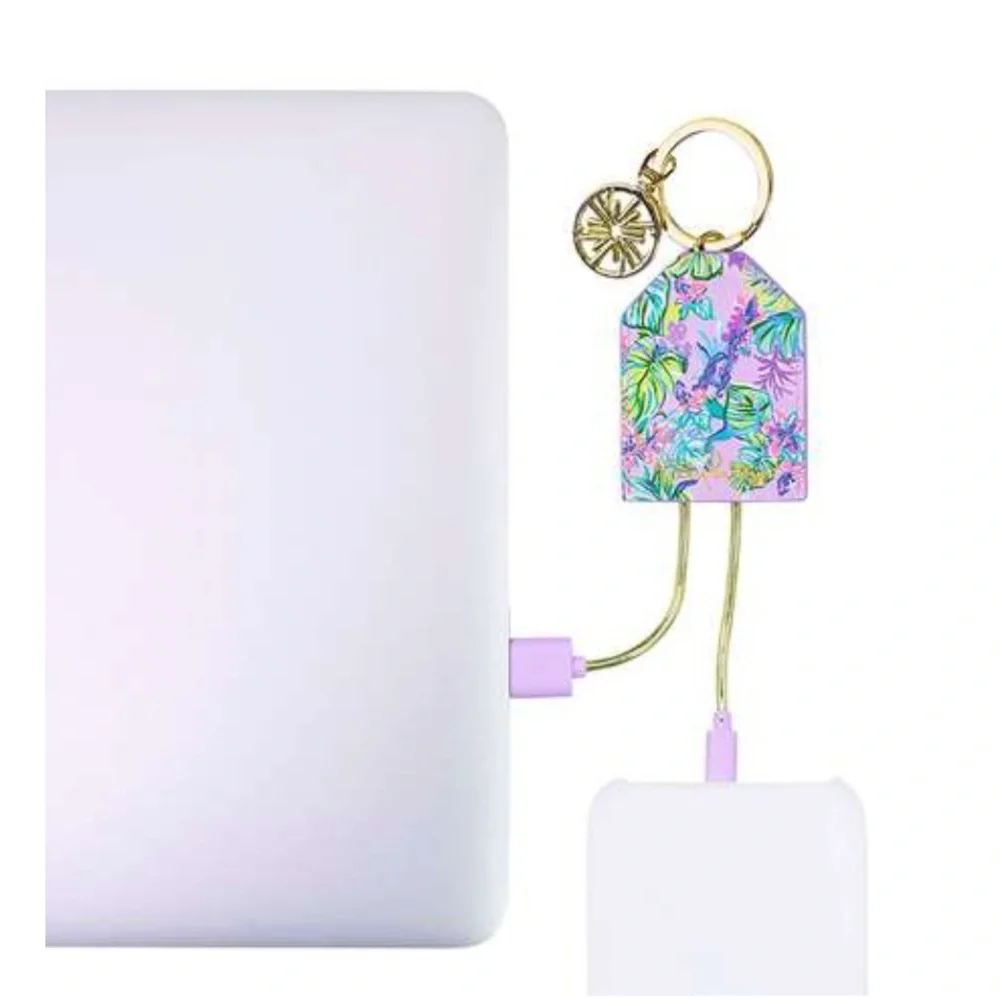 Lilly Pulitzer Purple Floral Charging Tag